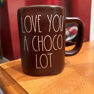 🍫Rae Dunn LOVE YOU A CHOCO LOT Mug - Ceramic - Pink interior